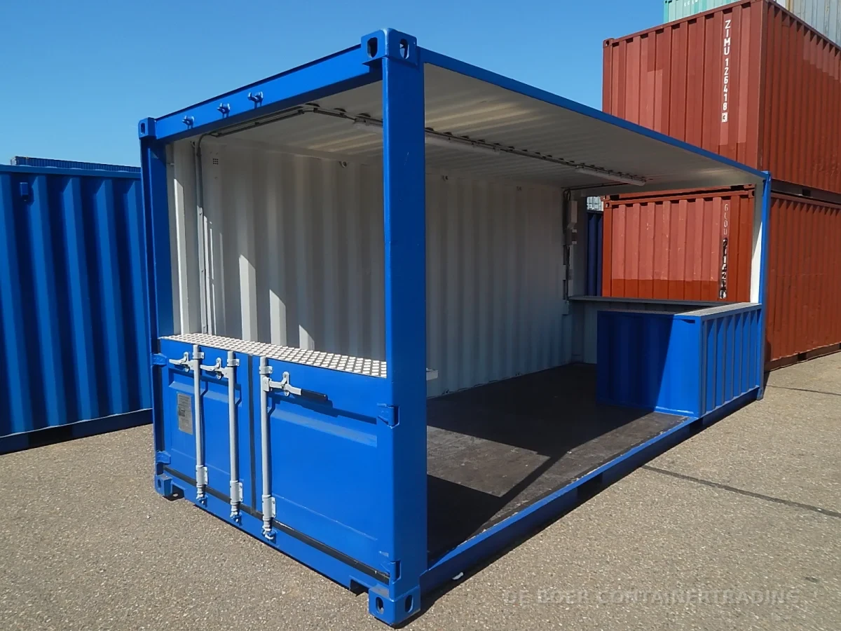 20ft Barcontainer — Aluminium-Finish