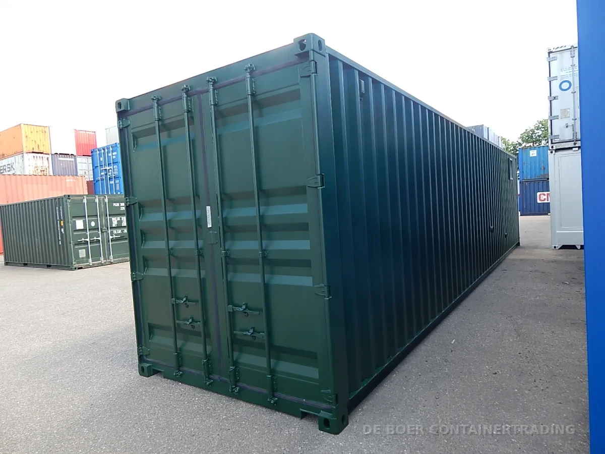40ft HC — Doppeltür, Belüftung, Grün